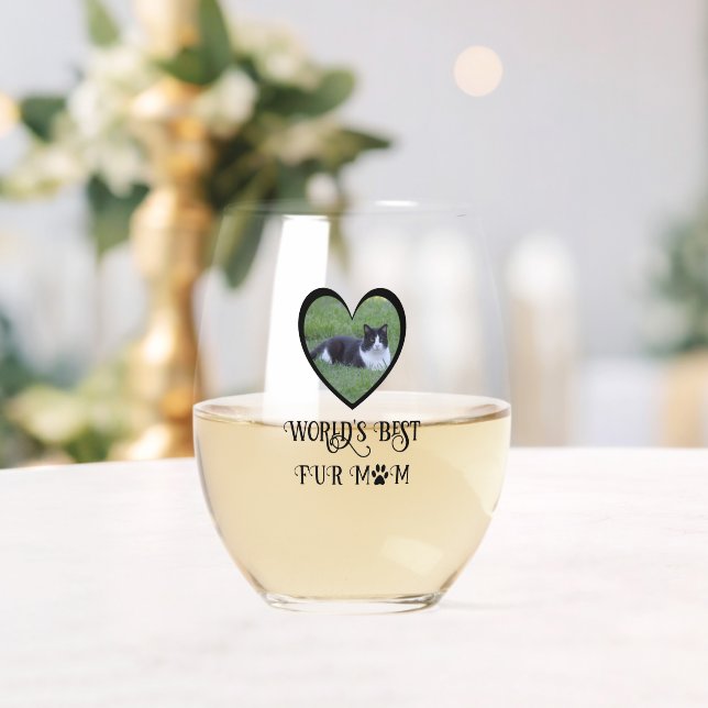 Mama Cat Foto Weinglas Ohne Stiel (Insitu (Hochzeit))
