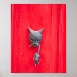 🐈 Mama Cat Knock, Knock! ❤️ Poster