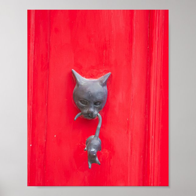 🐈 Mama Cat Knock, Knock! ❤️ Poster (Vorne)