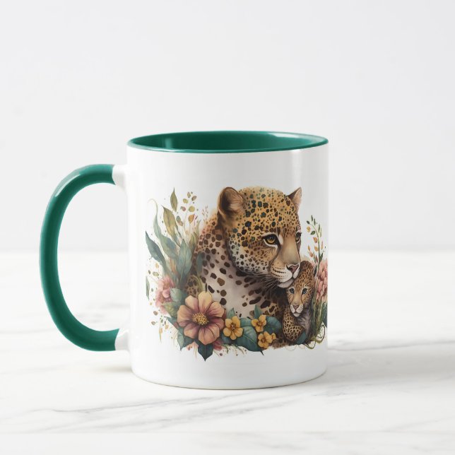 Mama Cheetah und Cub Tasse (Links)