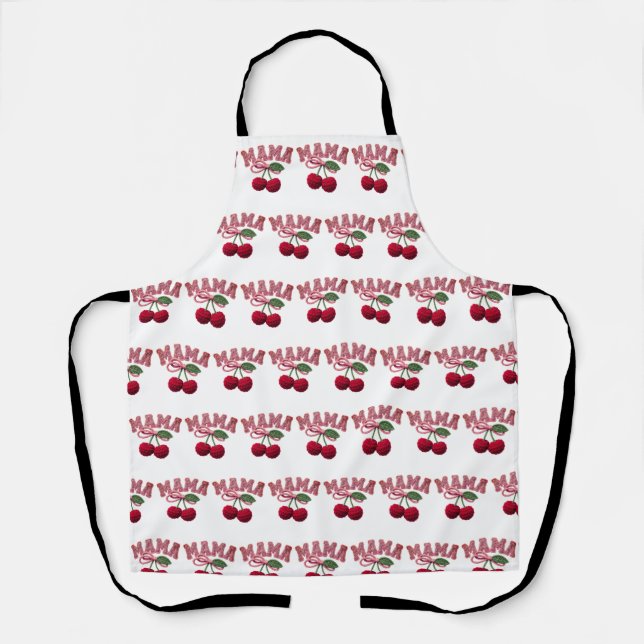 Mama Cherry Apron – Lustige Küchenschürze für Mama Schürze (Vorderseite)