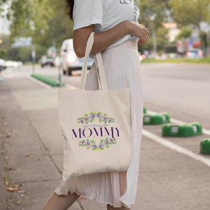 Mama Chic Boho Lettering & Floral Tragetasche