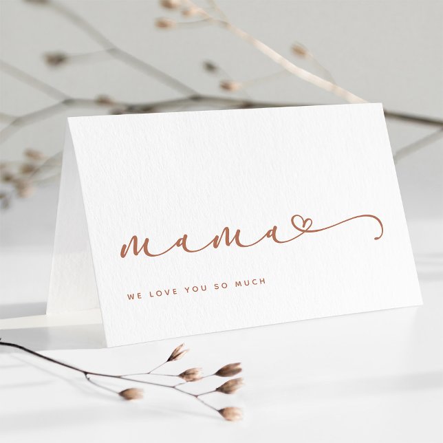 Mama | Chic Boho Script and Heart with Foto Karte (Von Creator hochgeladen)