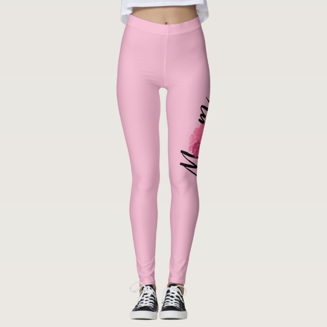 Mama Chic Pink Vintage Blume Leggings (Vorderseite)