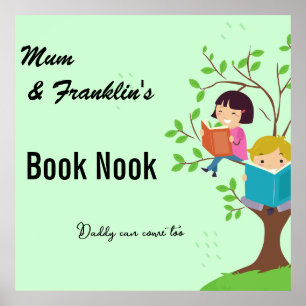Mama & Child Book Nook. Bearbeiten von Namen und T Poster