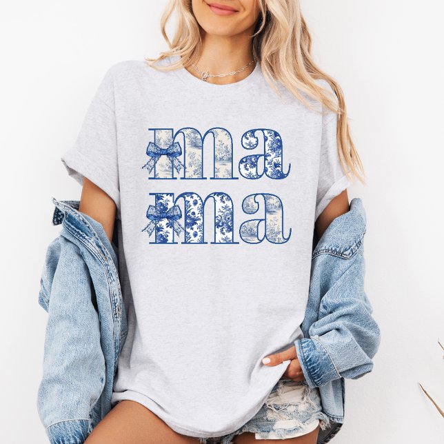 Mama Chinoiserie Coquette Bow Mother Day T - Shirt (Von Creator hochgeladen)