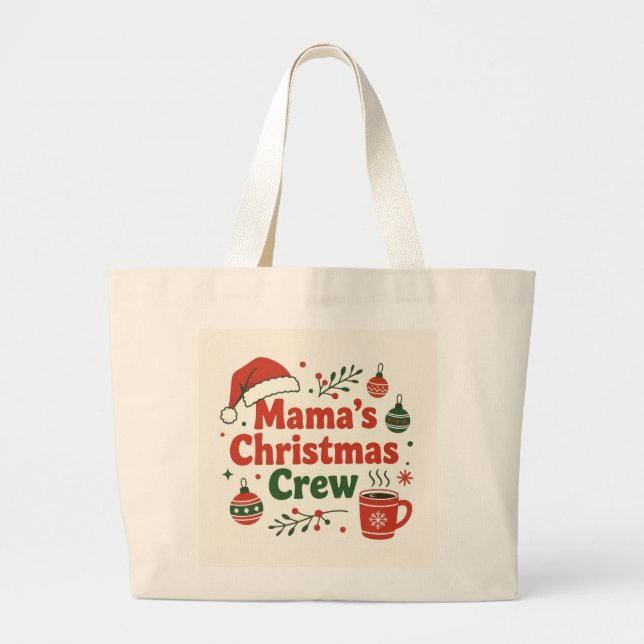Mama Christmas crew Jumbo Stoffbeutel (Vorne)