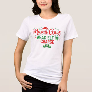 Mama Claus Chefelfe lustiger Weihnachts-Shirt Tri-Blend Shirt