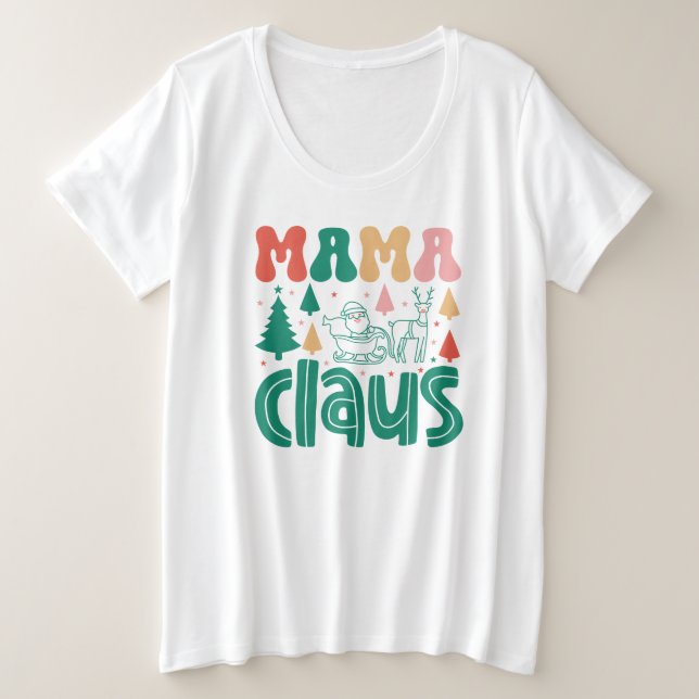 Mama Claus Christmas Design-60097 Große Größe T-Shirt (Design vorne)