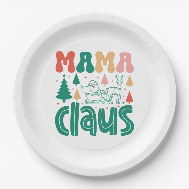 Mama Claus Christmas Design-60097 Pappteller (Vorderseite)