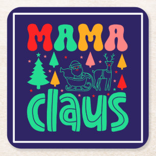 Mama Claus Christmas Design-60097 Rechteckiger Pappuntersetzer