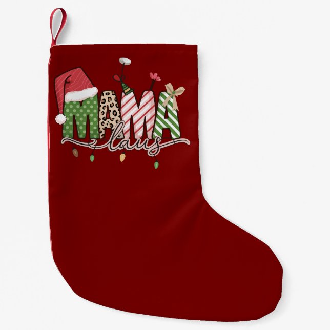 Mama Claus Christmas Funny Xmas Mommy Kleiner Weihnachtsstrumpf (Vorderseite)