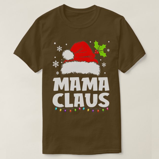 Mama Claus Christmas Pajama Familie Matching Xmas T-Shirt (Design vorne)