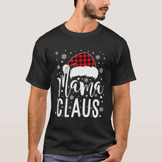 Mama Claus mit Weihnachtsmannmütze Mama Mama Mommy T-Shirt (Vorderseite)