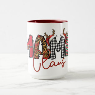 Mama Claus Typografie Weihnachten Tasse