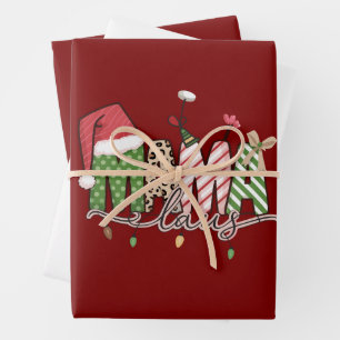 Mama Claus Weihnachten Lustiges Xmas Mami Geschenkpapier Set