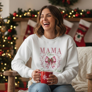 Mama Claus Weihnachtsclub Rosa Coquette-Schleife Sweatshirt