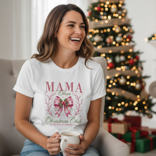 Mama Claus Weihnachtsclub Rosa Coquette-Schleife Tri-Blend Shirt