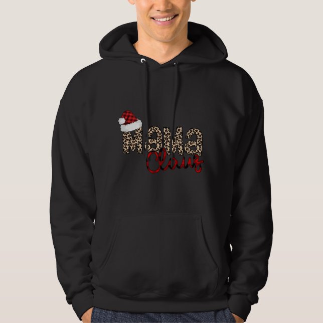 Mama Claus Weihnachtsmannmütze Christmas Pajama Fa Hoodie (Vorderseite)