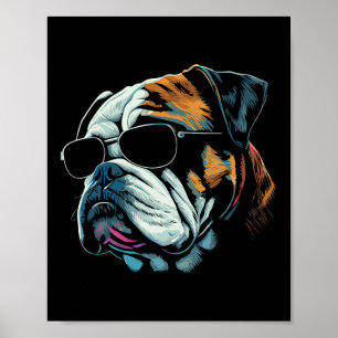 Mama Cool Hunde Sonnenbrille - English Bulldog Poster