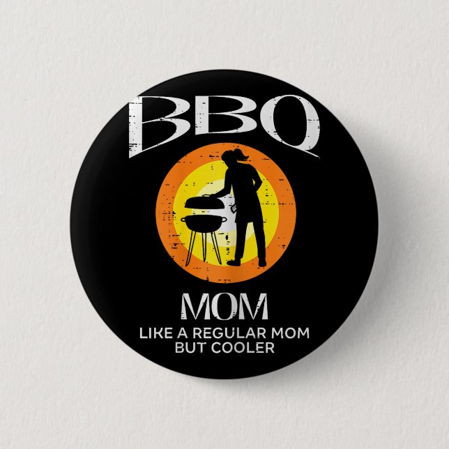 Mama Cooler Grillfleisch Grillmütter Tag Momente Button (Vorderseite)