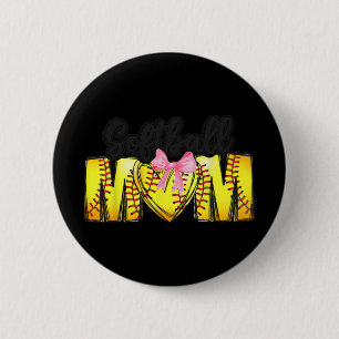 Mama Coquette Mütter Tag Frauen Mädchen Softball M Button