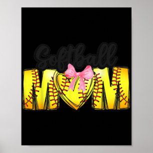 Mama Coquette Mütter Tag Frauen Mädchen Softball M Poster