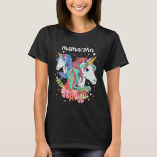 Mama Corn Unicorn Rainbow Mama Baby Girl Mother's T-Shirt