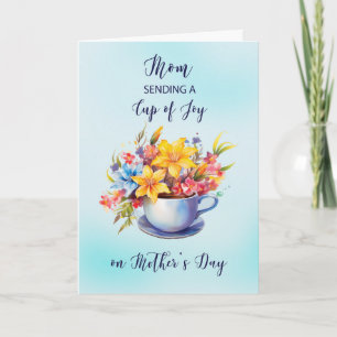 Mama Cup of Joy and Blume on Mothers Day Karte