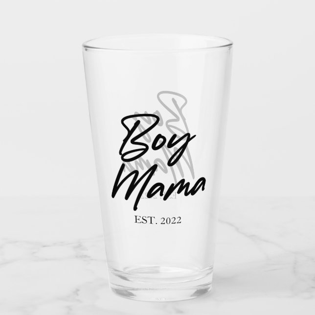 Mama Custom Est. Jahr Minimale Mama Mutter Mama Glas (Vorderseite)