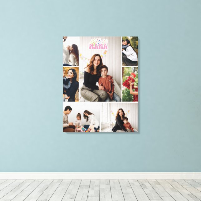 Mama Custom Photo Collage Foam Board Leinwanddruck (Insitu (Holzboden))