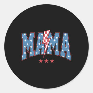 Mama Dada Mini 4. Juli Amerikanische Familie Match Runder Aufkleber
