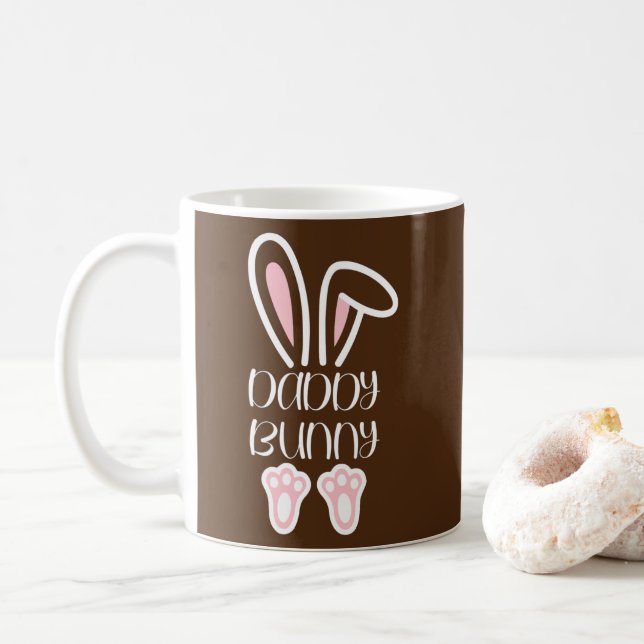 Mama Daddy Bunny Ostertag Vater Schwangere Mama Kaffeetasse (Mit Donut)
