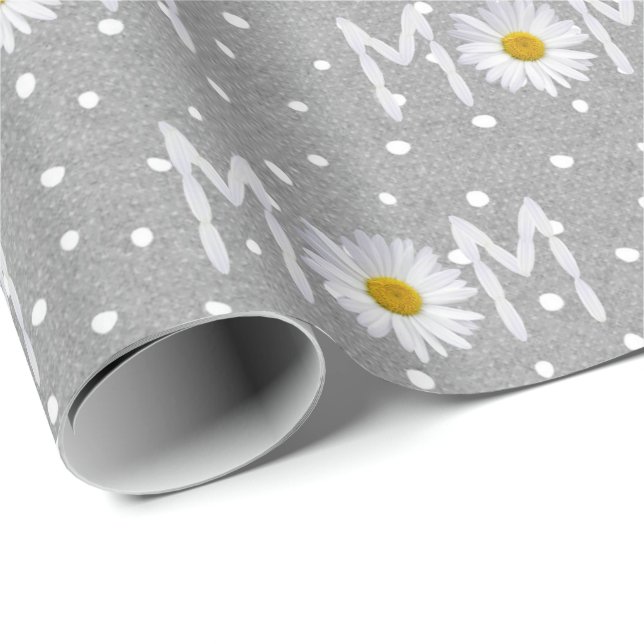 Mama Daisy auf Polka Dots Wrapping Paper Geschenkpapier (Rolleneckpunkt)