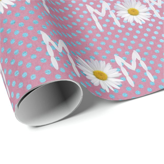 Mama Daisy auf Polka Dots Wrapping Paper Geschenkpapier (Rolleneckpunkt)
