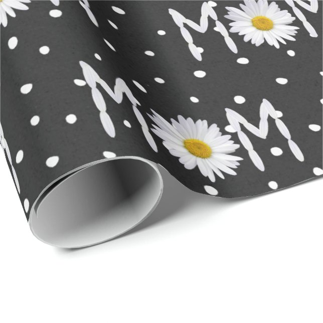 Mama Daisy auf Polka Dots Wrapping Paper Geschenkpapier (Rolleneckpunkt)