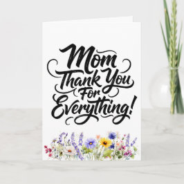 Mama Danke für Alles Aquarell Wildblumen Karte