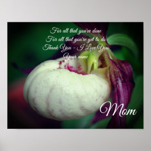 Mama Danke Liebe Lady Slipper Personalisiert Poster