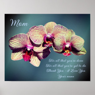 Mama Dankeschön Liebe Orchid Trio Blume Personalis Poster