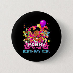 Mama Das Geburtstagsmädchen Party Rosa Puppe Famil Button