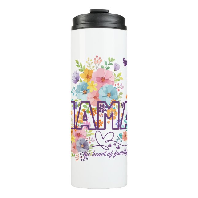 Mama, das Herz der Familie Modedesign  Thermosbecher (Vorderseite)