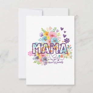 Mama, das Herz der Familie Trendy Design Dankeskarte