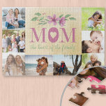 Mama das Herz des Family Multi-Fotos Puzzle<br><div class="desc">Puzzle für Foto nach Maß für Mama. Das Design ist mit einem Sprichwort für eine süße Mutter, einem Blumenarrangements in Aquarelltönen und 8 Ihrer Lieblingslieder ausgestattet. Das Zitat lautet "Mama im Herzen der Familie". MAMA wird in fett gedruckter Großbuchstaben mit einem Herz im Buchstaben "O" geschrieben. Die Fotovorlage ist für...</div>