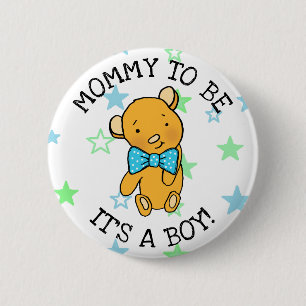 Mama, das ist ein Baby Teddy Bear Baby Shower Button