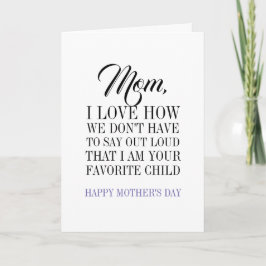 Mama, dass ich Ihre Lieblingstagskarte für Mutter Karte