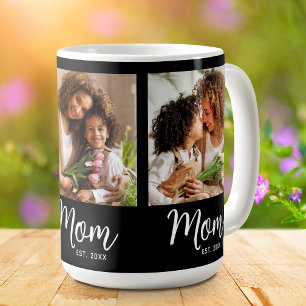 Mama Datum festgelegt 3 Foto Weiße Schrift auf Sch Kaffeetasse