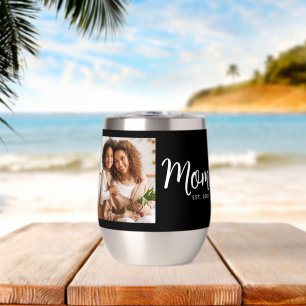 Mama Datum Schwarz Foto Weiß Schrift Geschenk