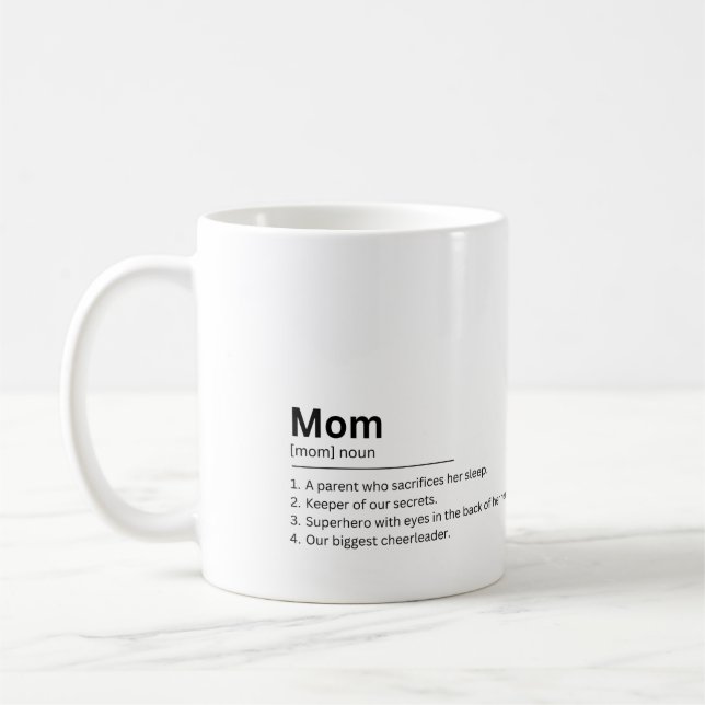 Mama definiert benutzerdefiniertes Foto-Geschenk f Kaffeetasse (Links)
