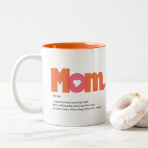 Mama Definition Orange/Rosa Zwei-Tonen-Kaffee-Tass