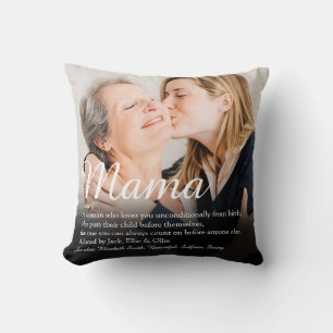 Mama Definition Quote Elegantes Script Foto Throw  Kissen